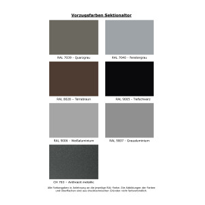 Hörmann - Sektionaltor - Silkgrain - L-Sicke - Vorzugsfarben - Breite 2315 mm